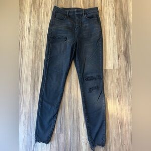 American Eagle Outfitters Black Distressed Skinny Jeans
